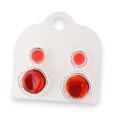 Boucles d'oreilles argentées orangées