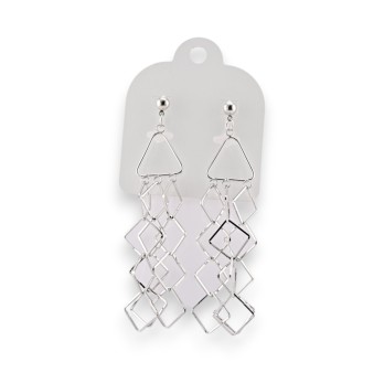 Boucles d'oreille cascade géométrique argentées