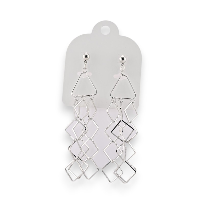 Boucles d'oreille cascade géométrique argentées
