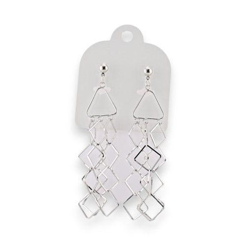 Boucles d'oreille cascade géométrique argentées