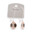 Boucles d'oreilles fleur beige et noire Ikita