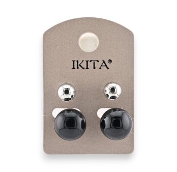 Boucles d'oreilles perle noire Ikita