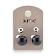 Boucles d'oreilles perle noire Ikita