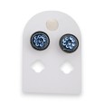 Boucles d'oreilles rondes bleu ciel en métal