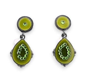 Boucles d'oreilles pendantes kaki