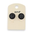 Boucles d'oreilles rondes Ikita effet crépis noir