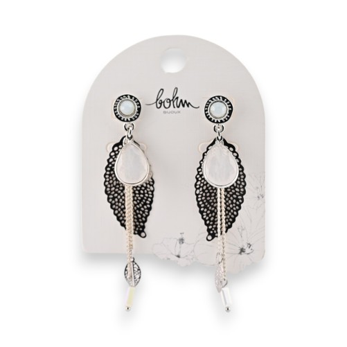 Boucles d'oreilles pendantes argentées de chez Bohm