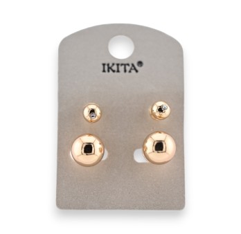 Boucles d'oreilles boules dorées Ikita