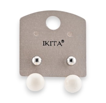 Boucles d'oreilles perle blanche de chez Ikita