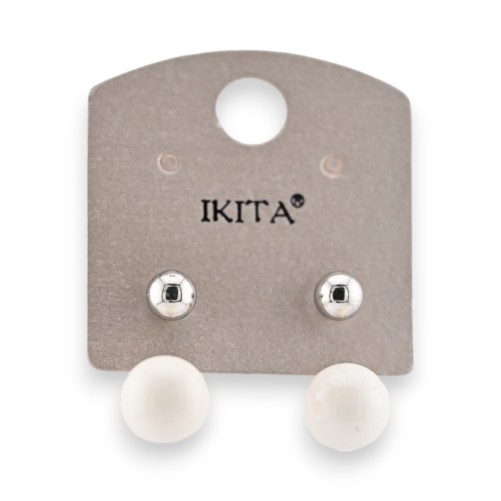 Boucles d'oreilles perle blanche de chez Ikita
