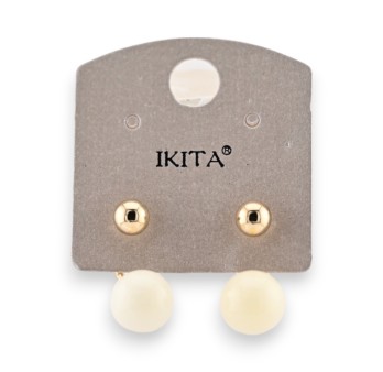 Boucles d'oreilles perle dorée Ikita