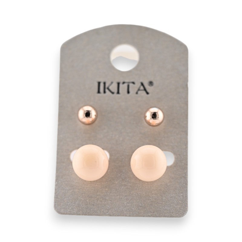 Boucles d'oreilles dorées perle beige Ikita