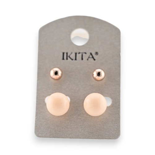 Boucles d'oreilles dorées perle beige Ikita