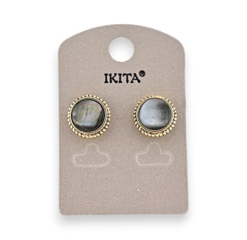 Boucles d'oreilles dorées Ikita nacre