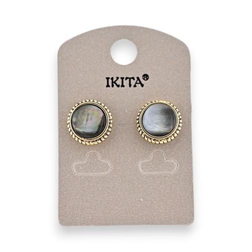 Boucles d'oreilles dorées Ikita nacre