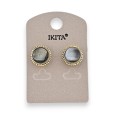 Boucles d'oreilles dorées Ikita nacre