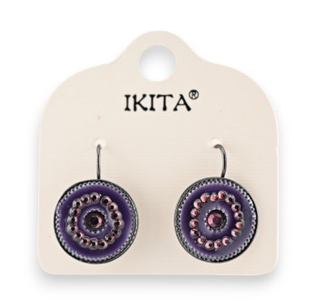 Boucles d'oreilles Ikita violines à strass