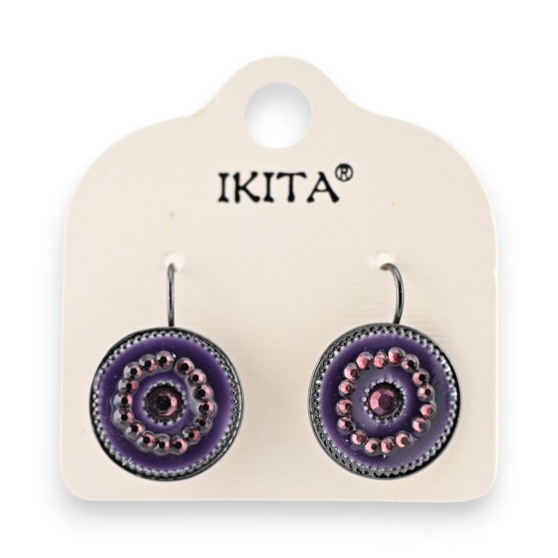 Boucles d'oreilles Ikita violines à strass