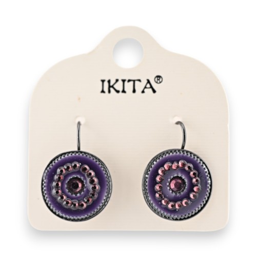 Boucles d'oreilles Ikita violines à strass