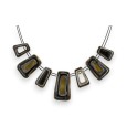 Collier géométrique Ikita argenté et noir