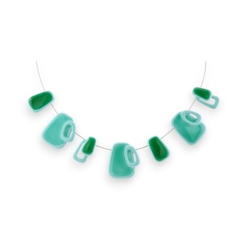 Collier argenté Turquoise vert de chez Ikita