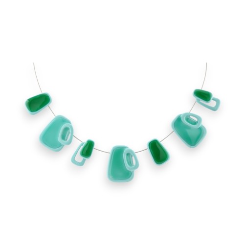 Collier argenté Turquoise vert de chez Ikita