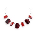 Collier Géométrique Rouge bordeau de chez IKITA