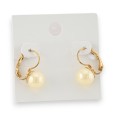 Boucles d'oreilles dormeuses perle écrue