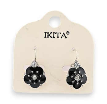 Boucles d'oreilles Fleur Noire Ikita