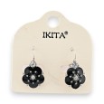 Boucles d'oreilles Fleur Noire Ikita