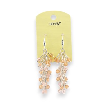 Boucles d'oreilles cascade de perles beige rose de chez Ikita