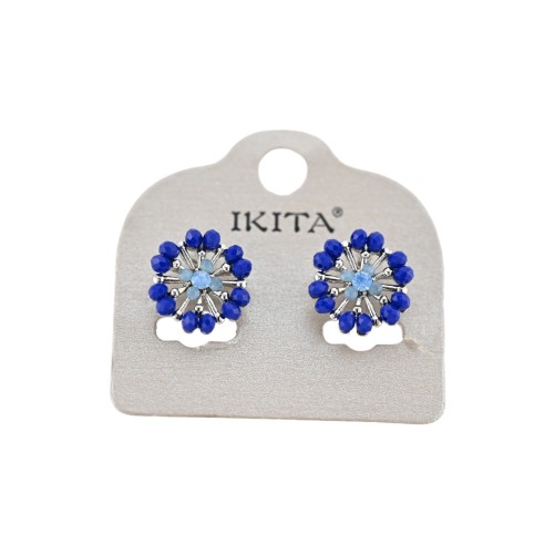 Boucles d'oreilles rondes bleues roi de chez Ikita