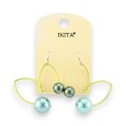 Boucles d'Oreilles Ikita perles nuances vertes