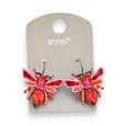 Boucles d'oreilles insecte strass rouge de chez Ikita