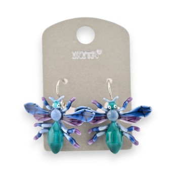 Boucles d'oreilles Insecte Bleu de chez Ikita