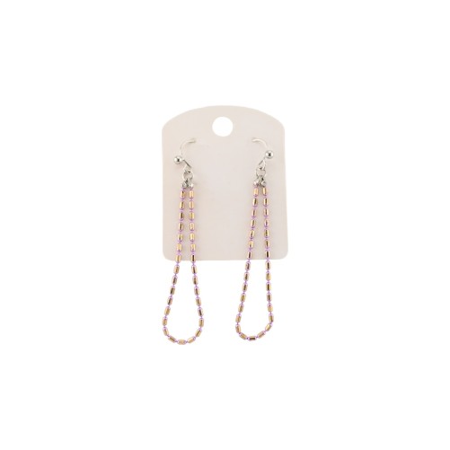 Boucles d'oreilles pendantes perles roses fines