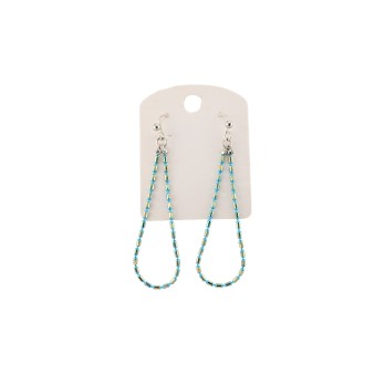 Boucles d'oreilles pendantes perles fines bleues