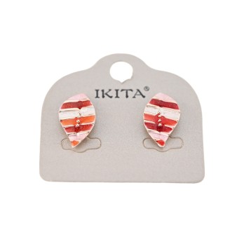 Boucles d'oreilles Ikita Feuilles rouge orange