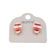 Boucles d'oreilles Ikita Feuilles rouge orange