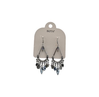 Boucles d'oreilles pendantes Ikita grises