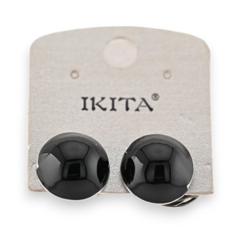 Boucles d'Oreilles Perles Noires Brillantes Ikita