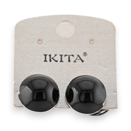 Boucles d'Oreilles Perles Noires Brillantes Ikita