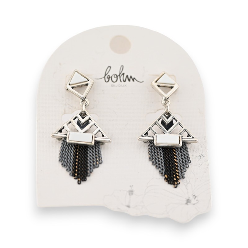 Boucles d'oreilles bohèmes argentées de chez Bohm