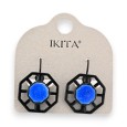 Boucles d'oreilles géométriques Ikita bleu roi