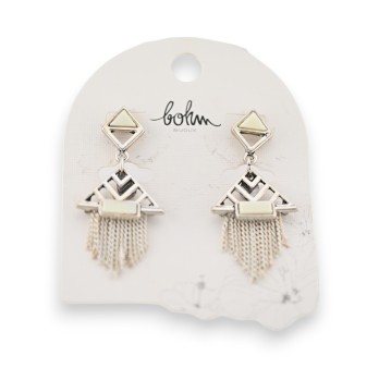 Boucles d'oreilles bohèmes argentées de chez BOHM