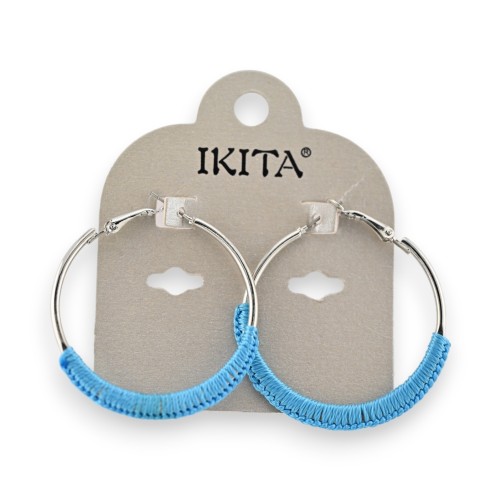 Boucles d'oreilles créoles Ikita bleu turquoise