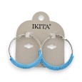 Boucles d'oreilles créoles Ikita bleu turquoise