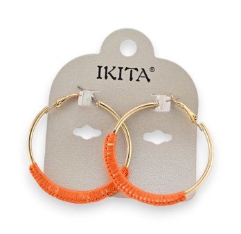 Boucles d'oreilles créoles Ikita orange