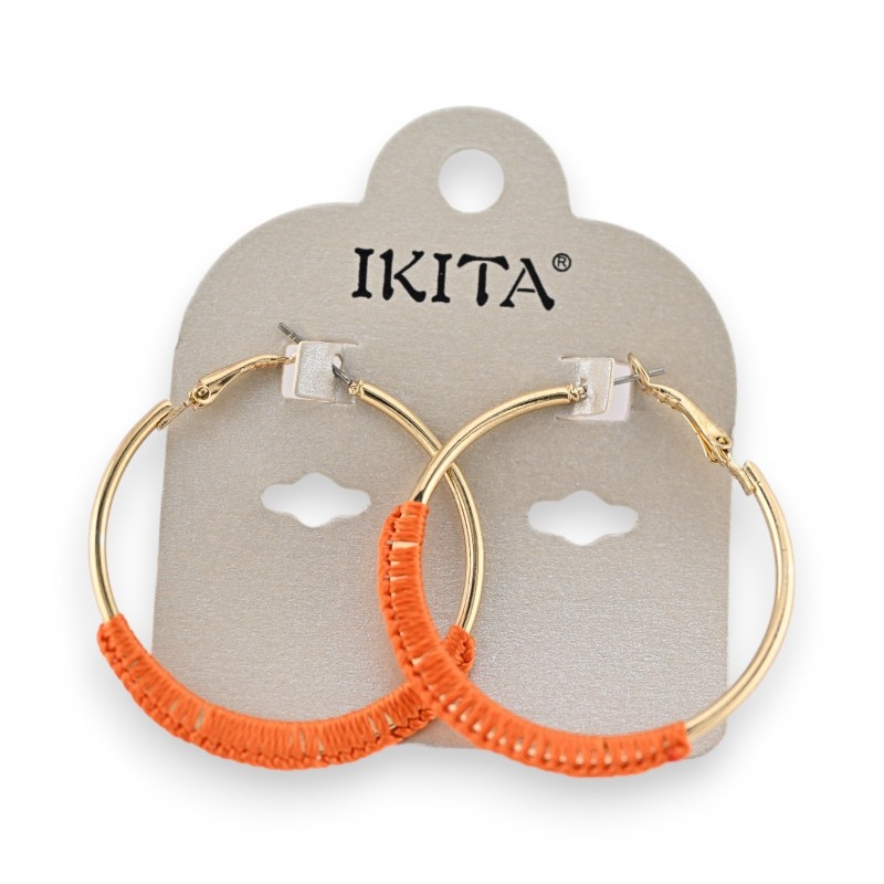 Boucles d'oreilles créoles Ikita orange