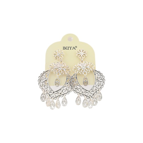 Boucles d'oreilles orientales argentées Ikita